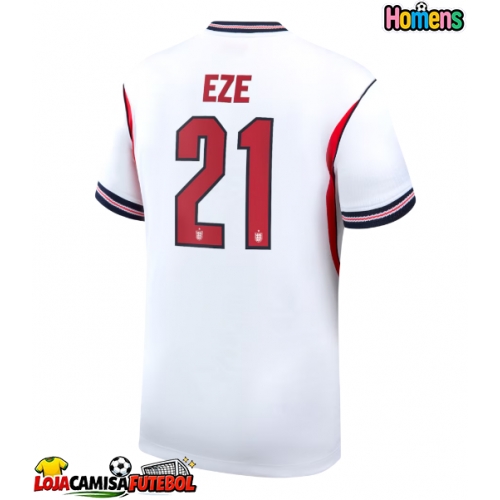 Camisa de Futebol Inglaterra Eberechi Eze #21 Equipamento Principal Mundo 2026 Manga Curta